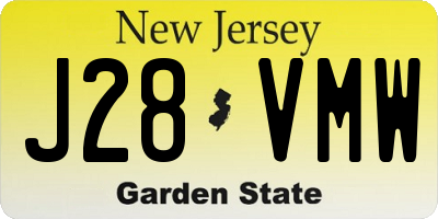 NJ license plate J28VMW