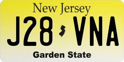 NJ license plate J28VNA
