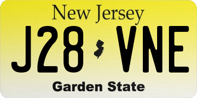 NJ license plate J28VNE