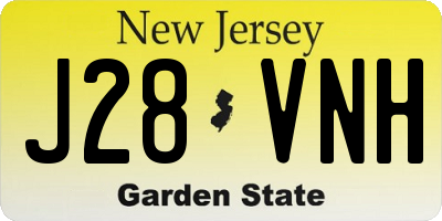 NJ license plate J28VNH