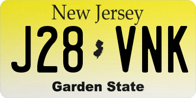 NJ license plate J28VNK