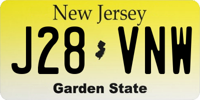 NJ license plate J28VNW