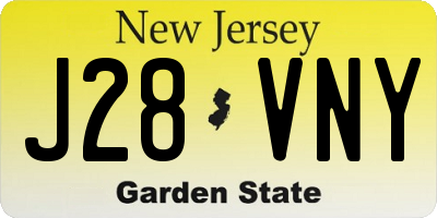 NJ license plate J28VNY