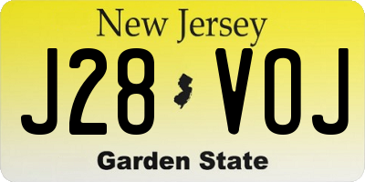 NJ license plate J28VOJ