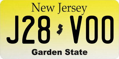 NJ license plate J28VOO