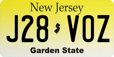 NJ license plate J28VOZ