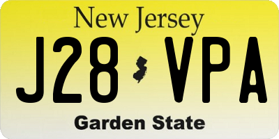 NJ license plate J28VPA
