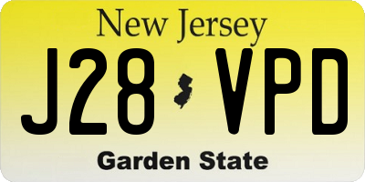 NJ license plate J28VPD