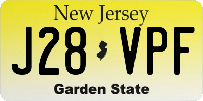 NJ license plate J28VPF