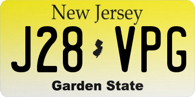 NJ license plate J28VPG