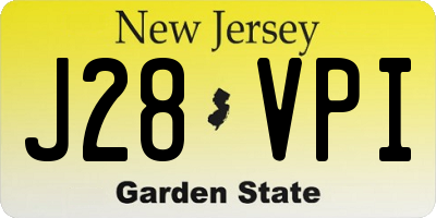 NJ license plate J28VPI