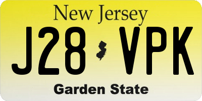 NJ license plate J28VPK