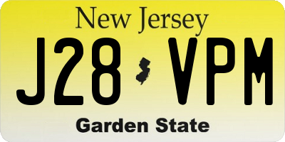NJ license plate J28VPM