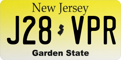 NJ license plate J28VPR