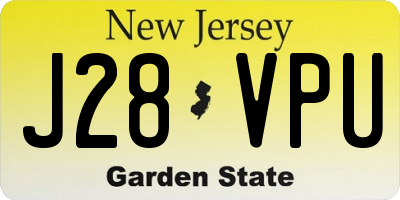 NJ license plate J28VPU