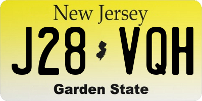 NJ license plate J28VQH