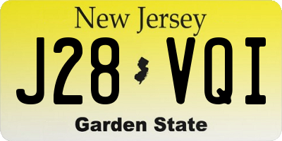 NJ license plate J28VQI