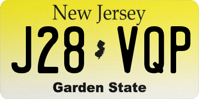 NJ license plate J28VQP