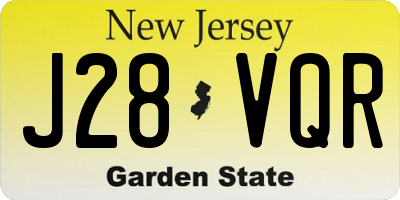 NJ license plate J28VQR