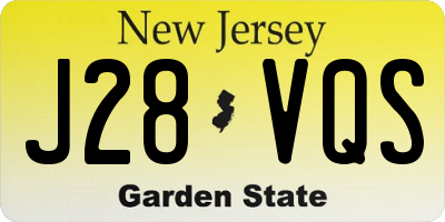 NJ license plate J28VQS
