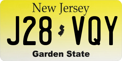 NJ license plate J28VQY