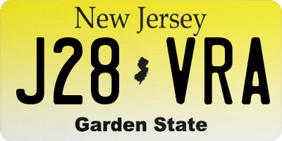 NJ license plate J28VRA