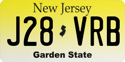 NJ license plate J28VRB
