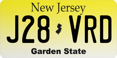 NJ license plate J28VRD