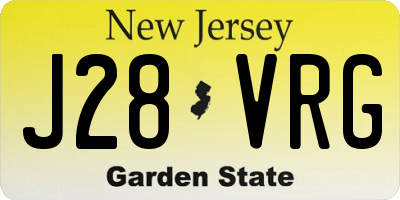 NJ license plate J28VRG