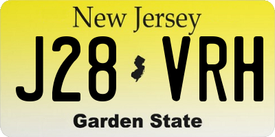 NJ license plate J28VRH