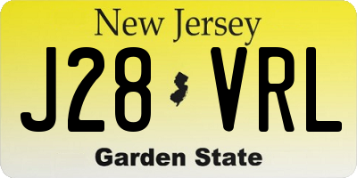 NJ license plate J28VRL