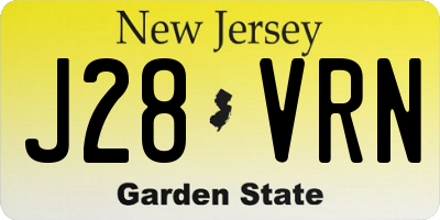 NJ license plate J28VRN