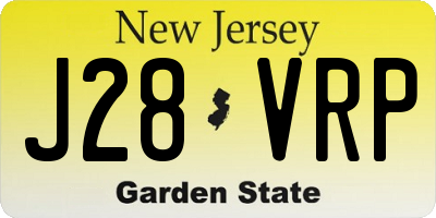 NJ license plate J28VRP
