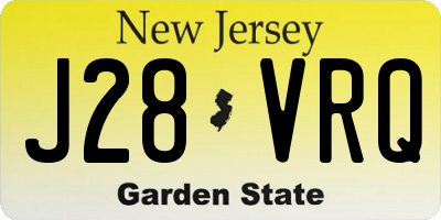 NJ license plate J28VRQ