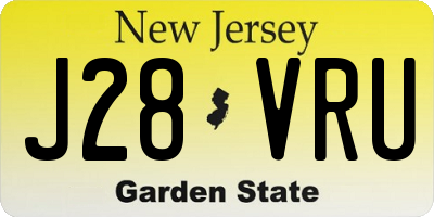 NJ license plate J28VRU