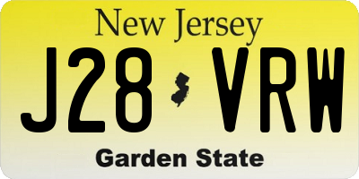NJ license plate J28VRW