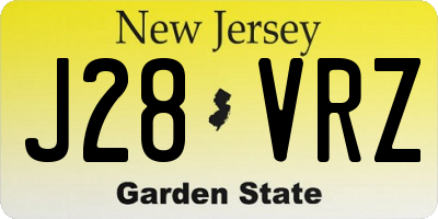 NJ license plate J28VRZ