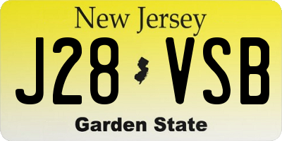 NJ license plate J28VSB