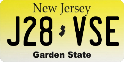 NJ license plate J28VSE