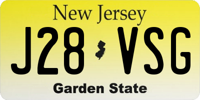 NJ license plate J28VSG