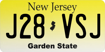 NJ license plate J28VSJ
