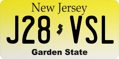 NJ license plate J28VSL