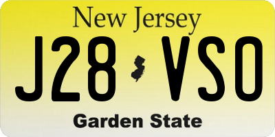 NJ license plate J28VSO