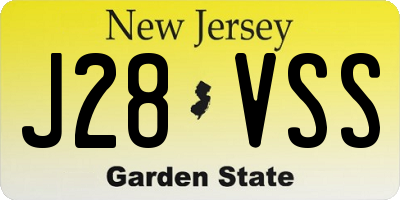 NJ license plate J28VSS