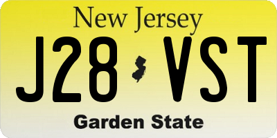 NJ license plate J28VST