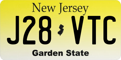 NJ license plate J28VTC