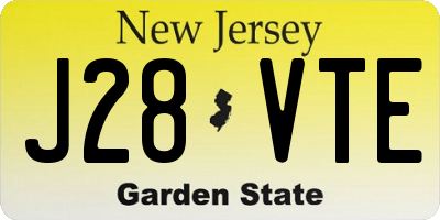 NJ license plate J28VTE