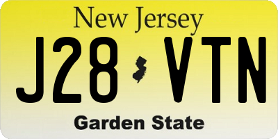 NJ license plate J28VTN