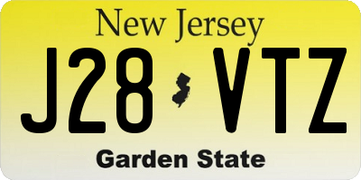 NJ license plate J28VTZ