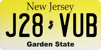 NJ license plate J28VUB